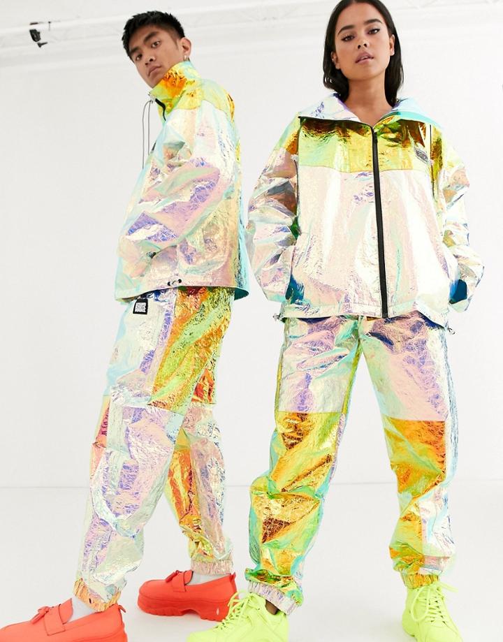 Reclaimed Vintage Unisex Metallic Jogger-silver
