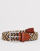 Jack & Jones Woven Belt With Buckle In Multi Color - Multi