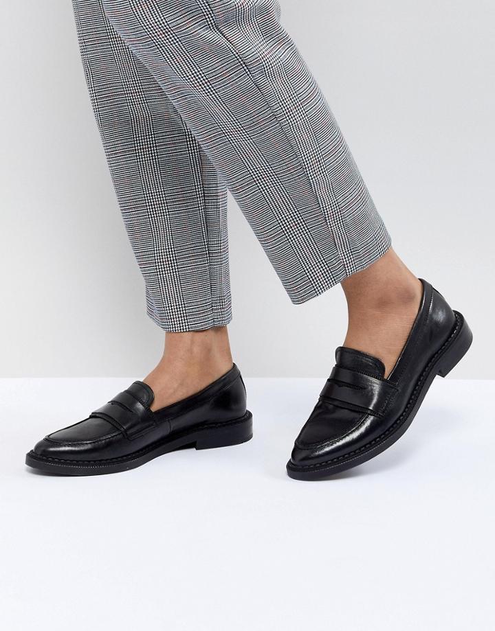 Selected Femme Leather Loafer-black