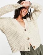 Vero Moda V-neck Cardigan In Cream-white