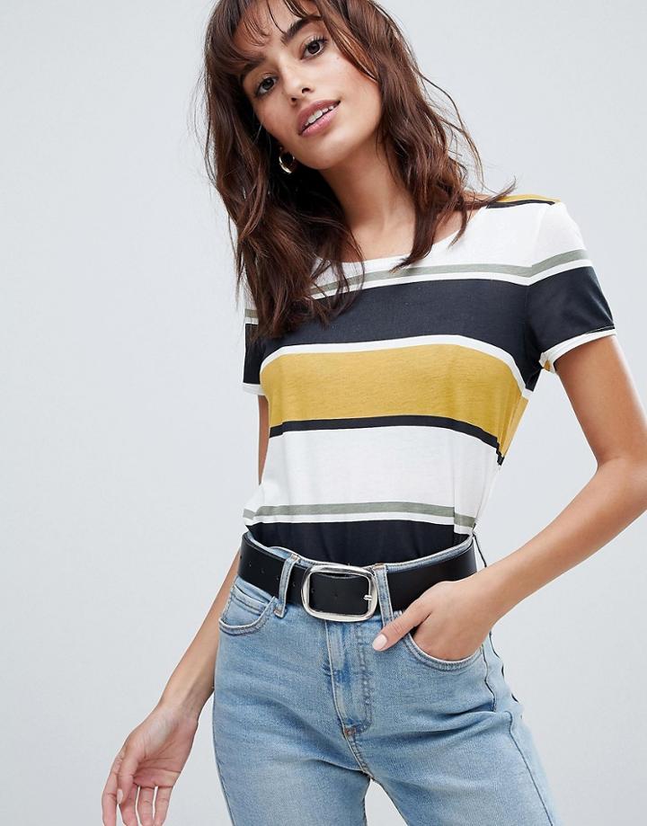 Esprit Multi Stripe Round Neck Tee - Multi