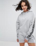 Cheats & Thieves Sweatshirt Dress With Tape Sleeves - Gray