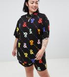 Asos Design X Glaad & Curve Shirt Two-piece In Print - Black