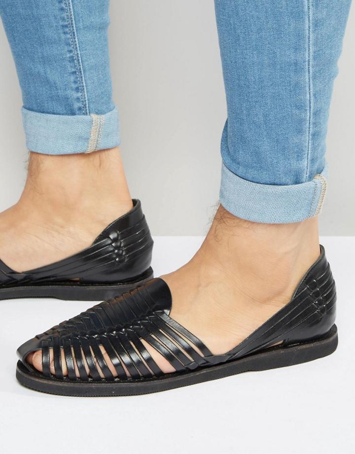 Kg By Kurt Geiger Woven Sandals In Black Leather - Black