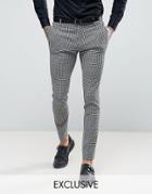 Religion Super Skinny Suit Pants In Gingham - Black