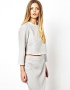 Asos Shell Top In Origami Jacquard - Gray