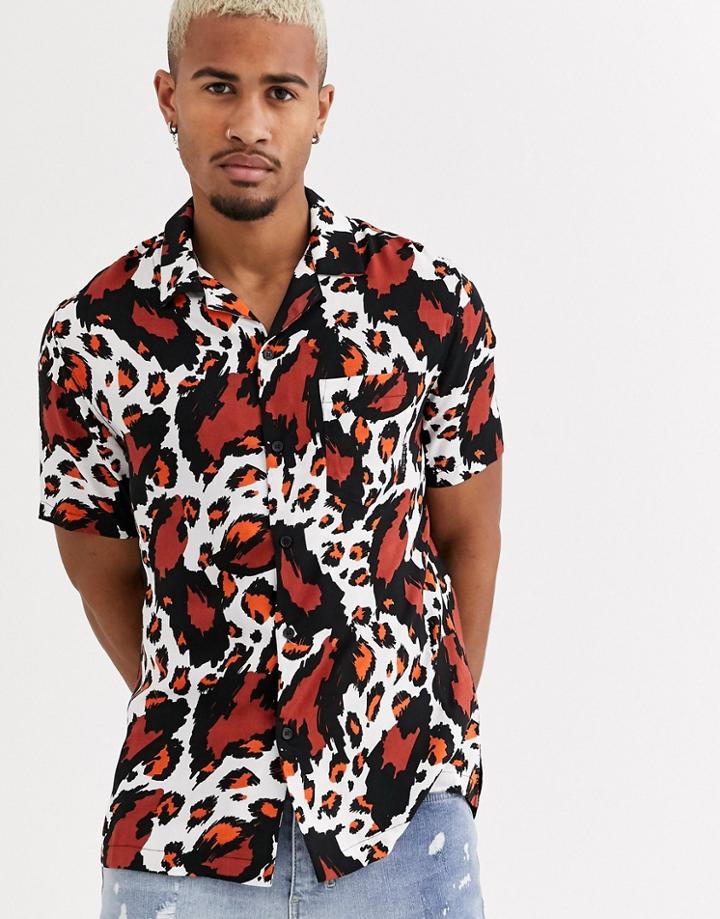 Religion Hunter Short Sleeve Animal Print Shirt In Multi