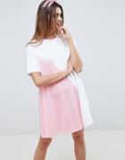 Asos Design Mini Color Block T-shirt Dress - Multi