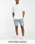 Asos Design Jersey Shorts With Cargo Pockets In Gray