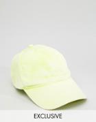 Reclaimed Vintage Washed Baseball Cap In Yellow - Yellow
