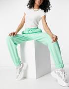 Asos Design Mini Quilted Sweatpants In Mint - Part Of A Set-blues