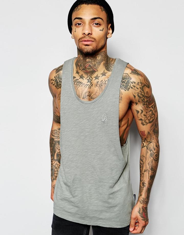 Criminal Damage Raw Cut Tank - Gray