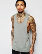 Criminal Damage Raw Cut Tank - Gray