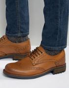 Front Brogues In Leather - Tan