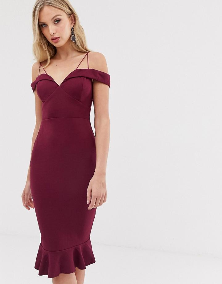 Ax Paris Velvet Bodycon Dress-purple