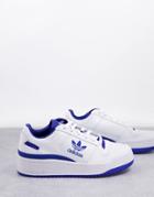 Adidas Originals Forum Bold Sneakers In White And Blue