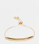 Asos Design 14k Gold Plated Toggle Bracelet With Minimal Bar