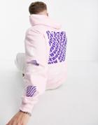 Topman Horizon Oversized Print Hoodie In Pink