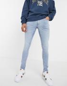 Jack & Jones Intelligence Liam Skinny Fit Jeans In Light Blue-blues