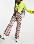 The Ragged Priest Relaxed Jeans In Rainbow Print Denim-multi