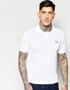 Fred Perry Laurel Wreath Polo Shirt With Insert Rib In White In Regular Fit - White