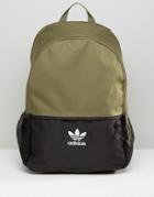 Adidas Originals Color Block Backpack With Mini Trefoil Logo - Green