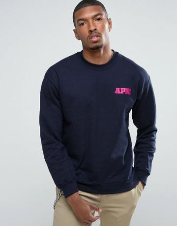 Apn Embroidered Logo Sweater - Navy