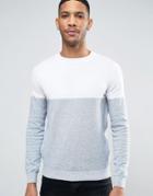 New Look Sweater With Color Block Print In White - White