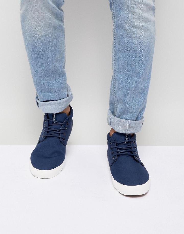 Jack & Jones Mid Top Sneaker - Navy