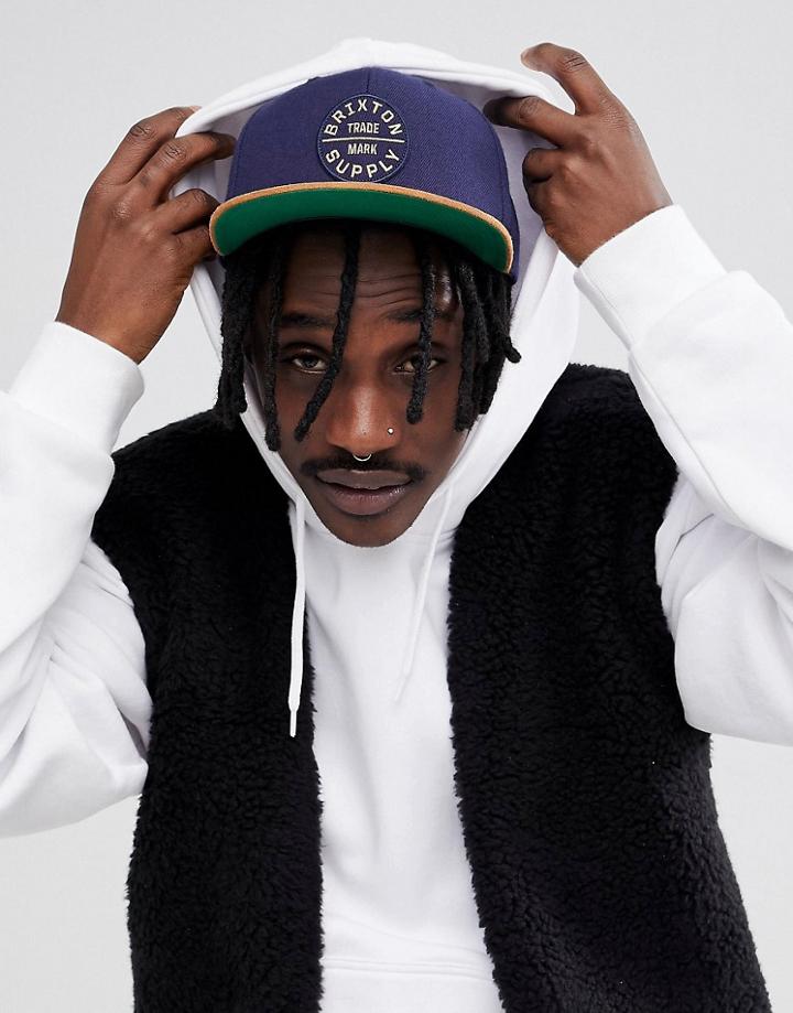 Brixton Oath Iii Snapback Cap In Navy - Navy