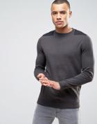 New Look Sweater In Dark Gray With Patch Detail - Gray