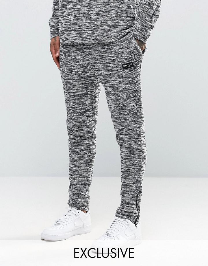 Nicce London Skinny Knitted Joggers - Gray