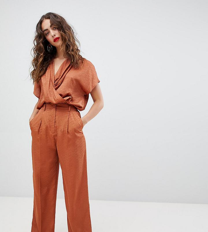 Mango Straight Leg Two-piece Pants In Rust-brown