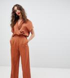 Mango Straight Leg Two-piece Pants In Rust-brown