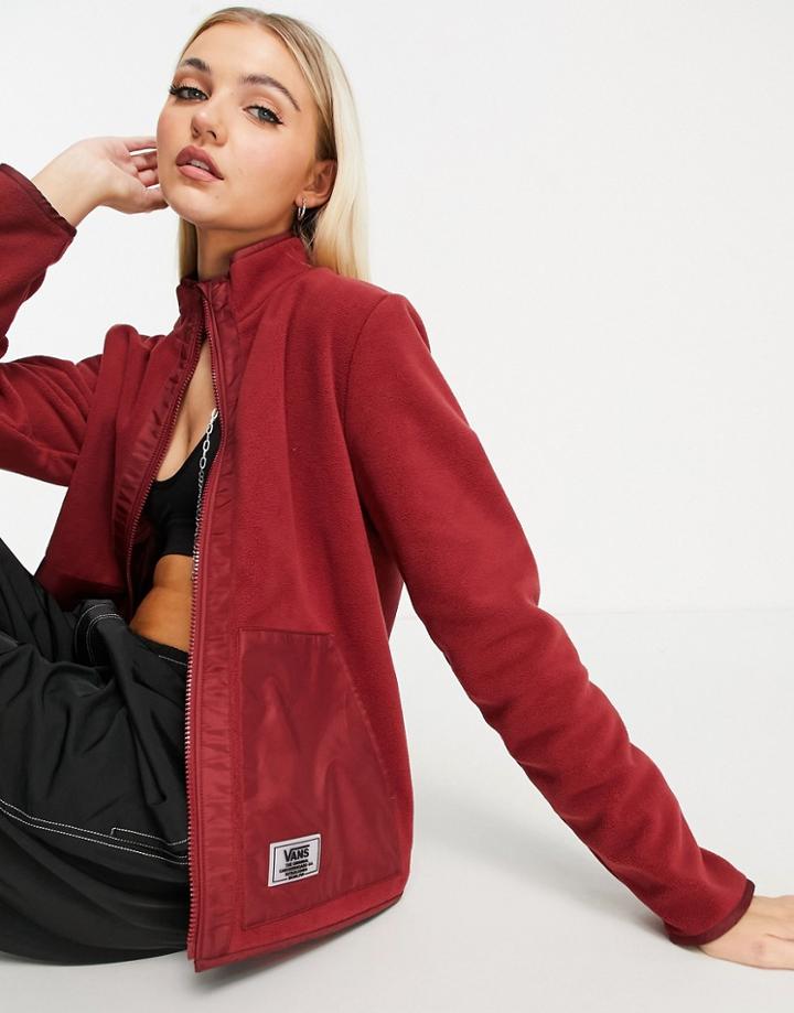 Vans Tommy Funnel Neck Jacket In Burgundy-red