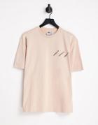 Addias Originals 'logomania' Triple Logo T-shirt In Blush-pink