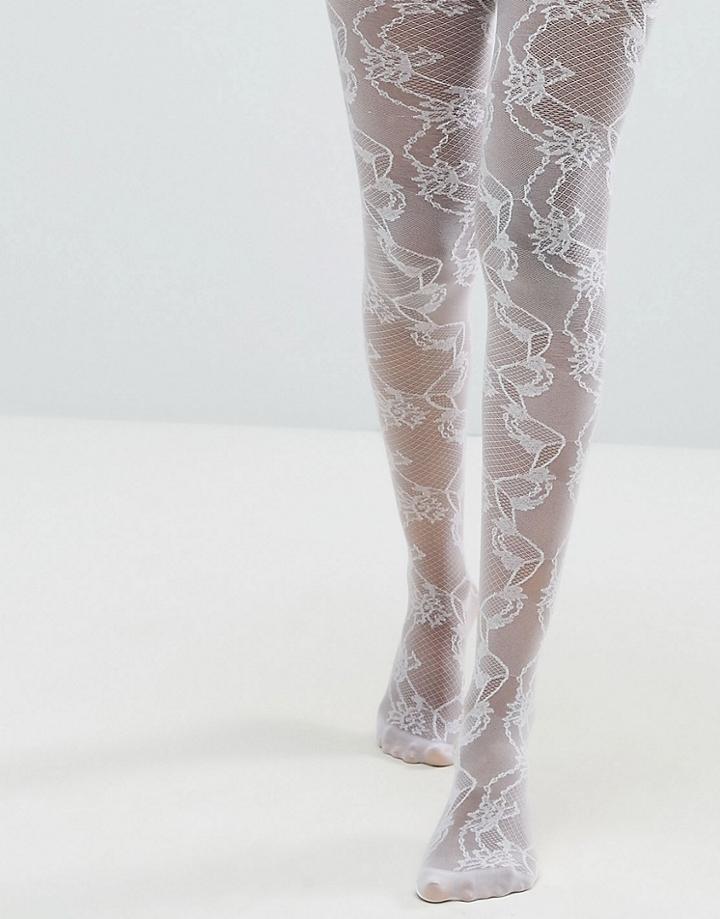 Asos Lace Mesh Tight - White