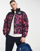 The North Face 1996 Retro Nuptse Camo Jacket In Black/red