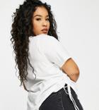 Yours Ruched Side T-shirt In White