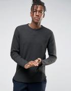 Selected Homme Crew Neck Sweat With Curved Hem - Black