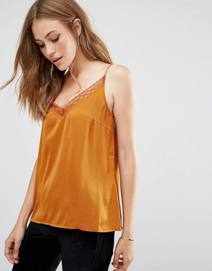 Vila Lace Cami Top - Brown