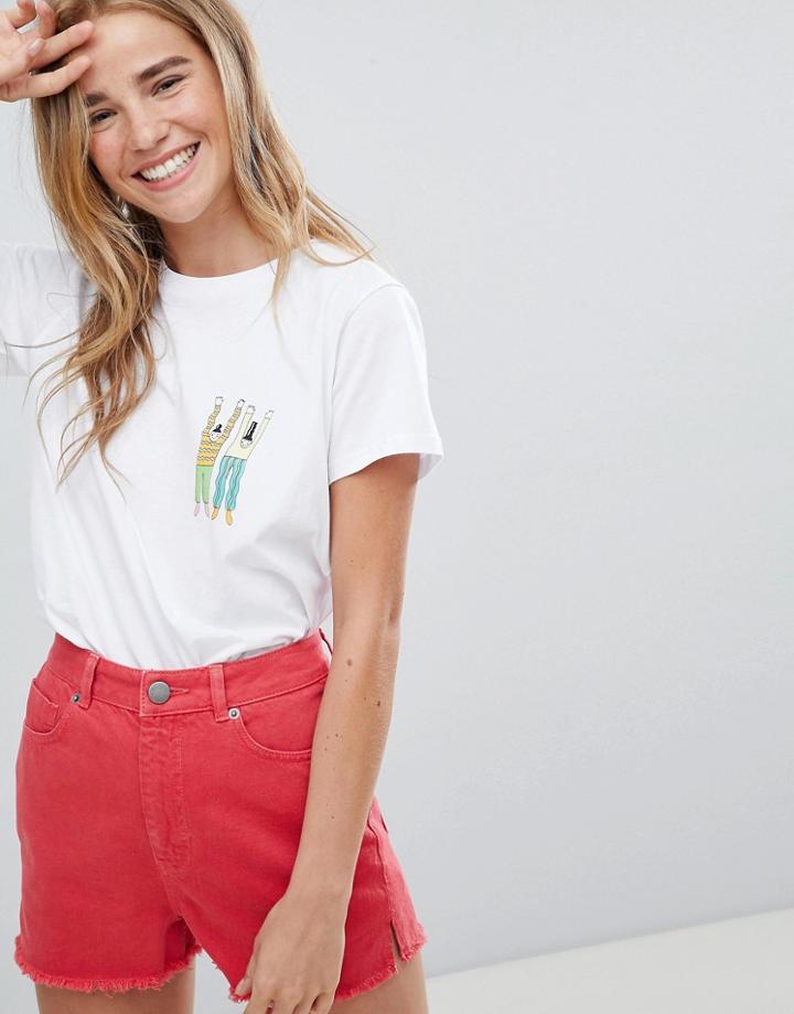 Asos Wear It Mean It T-shirt With Girls Print - White