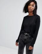 Noisy May Knitted Crew Neck Sweater - Black