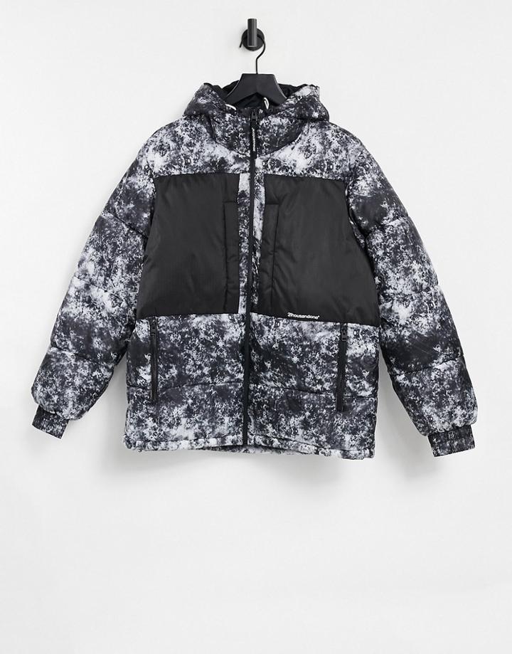 Bershka Padded Printed Puffer Jacket-white