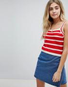 Honey Punch Cami Top In Stripe Knit - Red