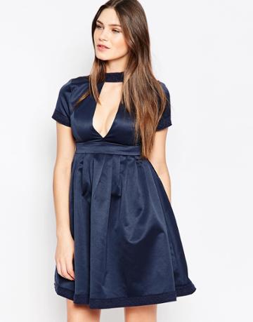 Studio 75 Minnie V Front Tea Dress - Navy Blazer