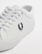 Fred Perry Kendrick Leather Sneaker With Rib Detail - White