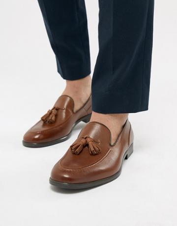 H By Hudson Aylsham Leather Loafers In Tan-brown