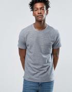 Selected Homme T-shirt With Melange Stripe And Pocket - Cream