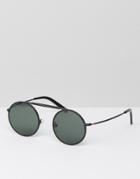 Han Kjobenhavn Round Sunglasses Uncle Matt Black - Black